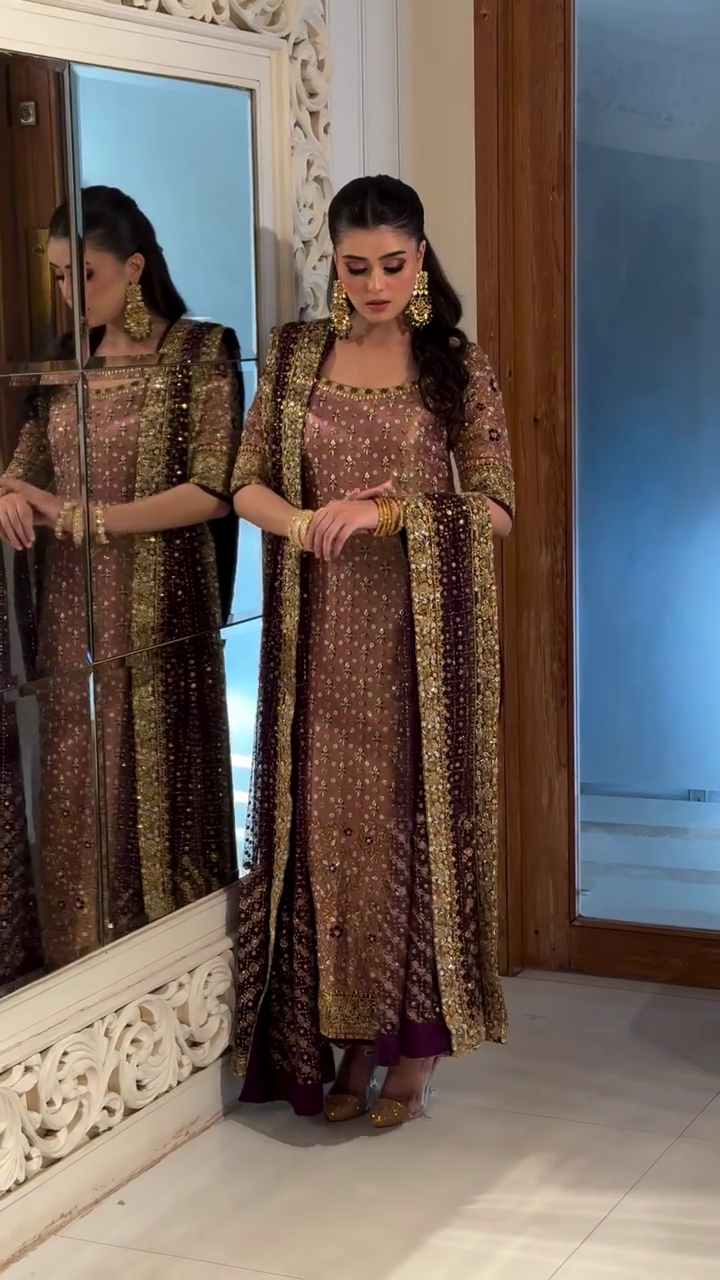 Pure Mysoori Heavy Embroidered Wedding Dress - WW430