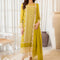 Pure Chiffon Yellow Embroidered Formal Dress - WW518