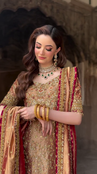 Pure Mysoori Heavy Embroidered Wedding Dress - WW488