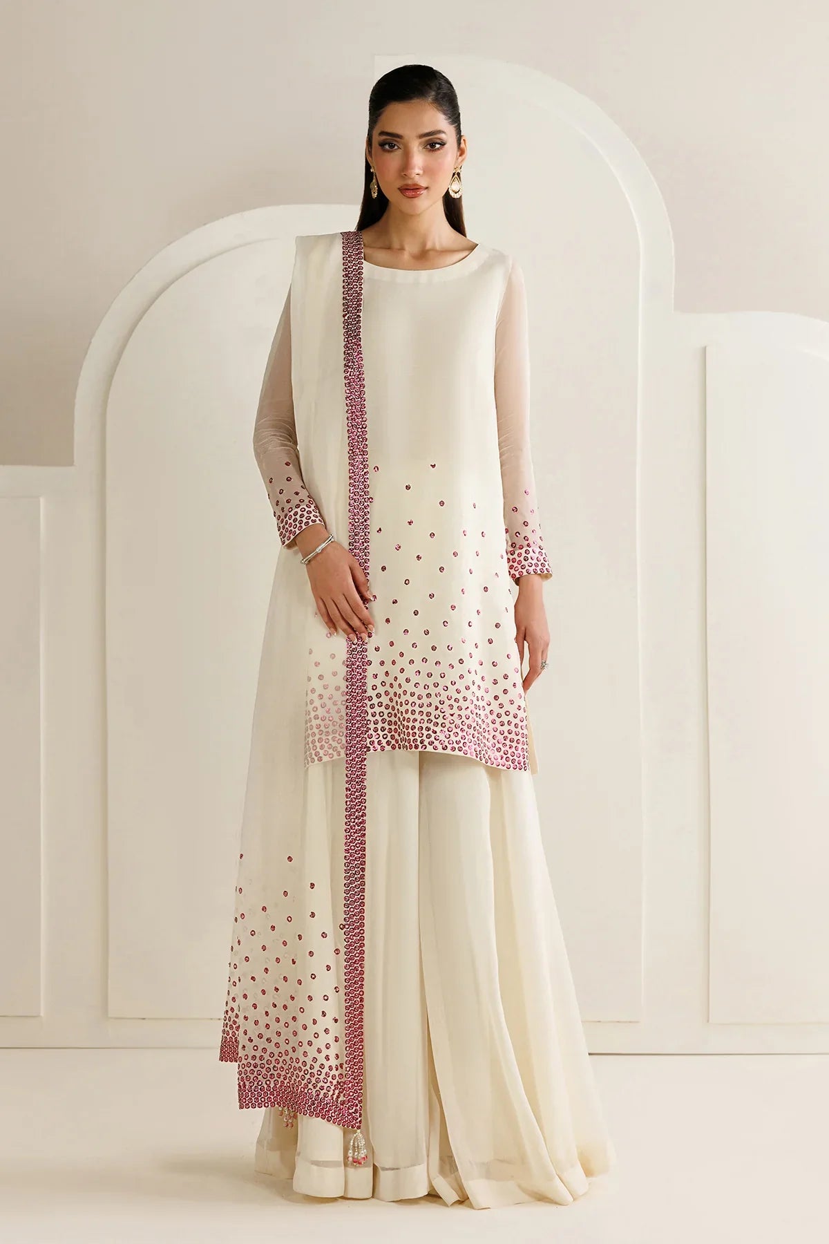 Pure Chiffon Embroidered Wedding Dress - WW504
