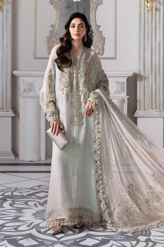 Pure Chiffon Ice Green Adda Work Kaftan Style Wedding Dress - WW429
