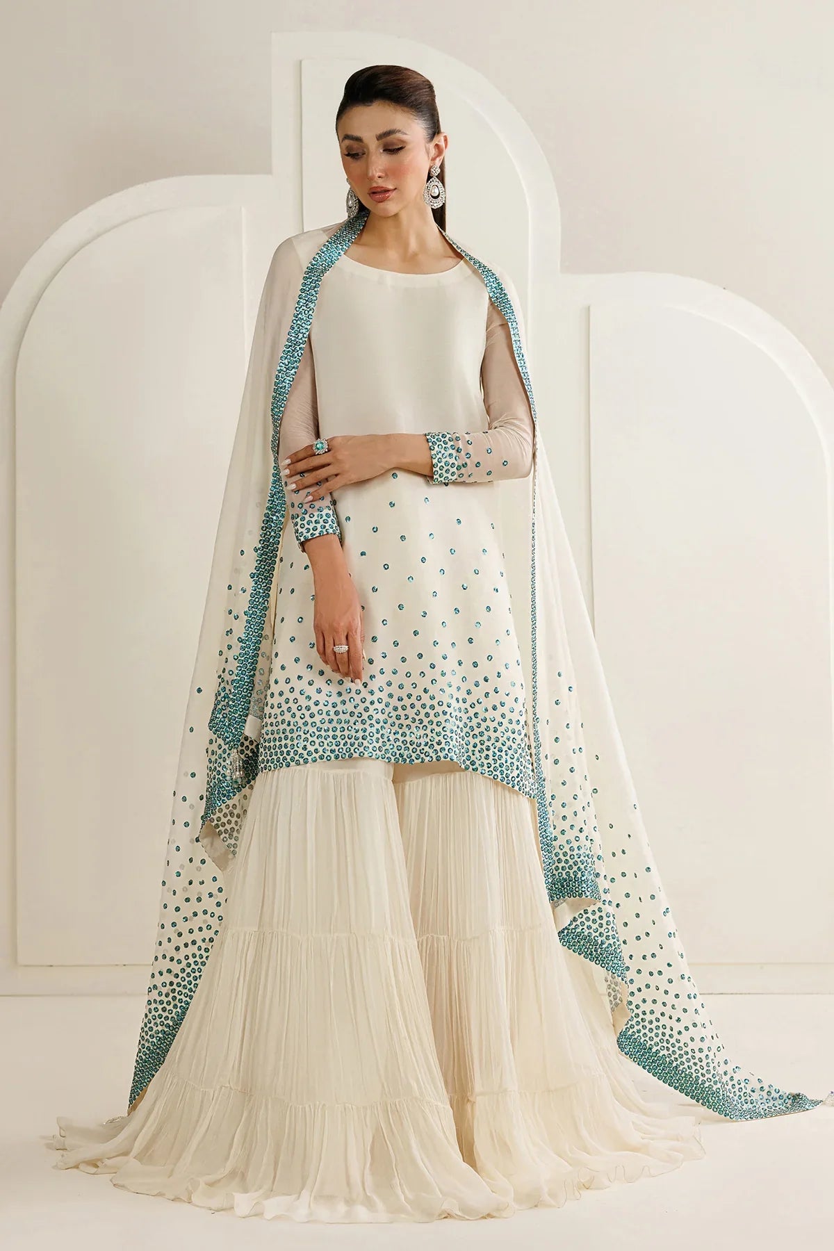 Pure Chiffon Embroidered Wedding Dress - WW505