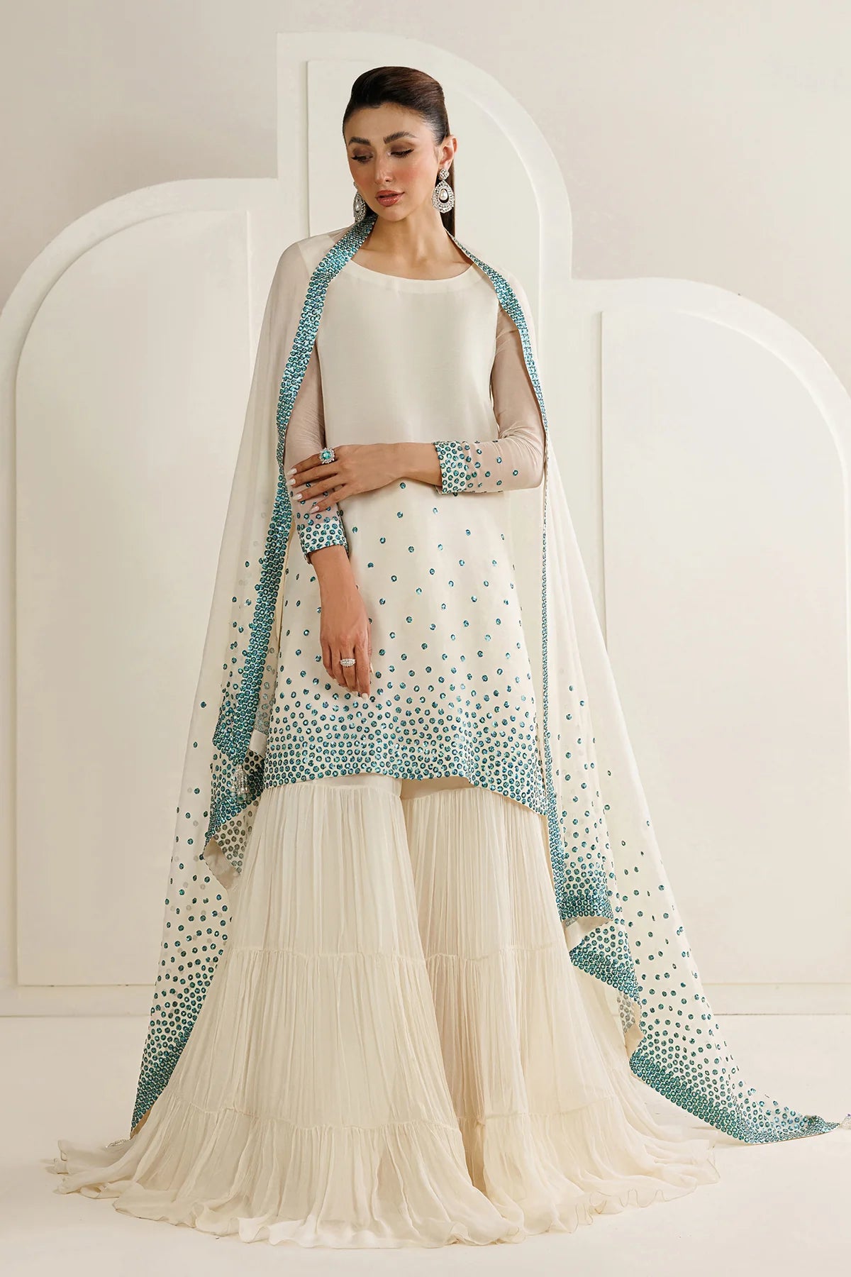 Pure Chiffon Embroidered Wedding Dress - WW505