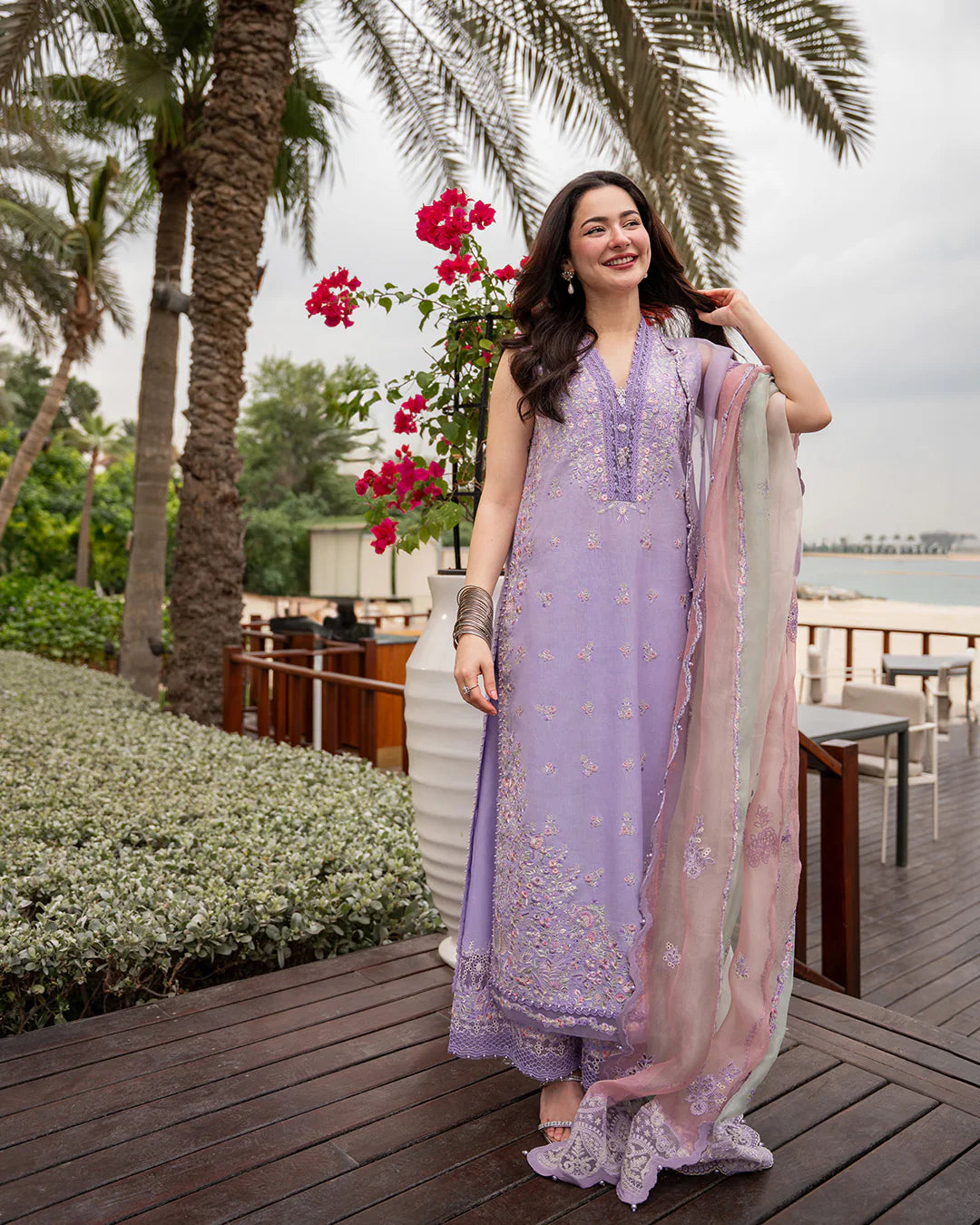 Pure Luxury Lilac Lawn Embroidered Eid Outfit - LL442