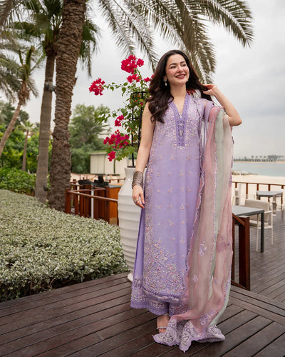 Pure Luxury Lilac Lawn Embroidered Eid Outfit - LL442