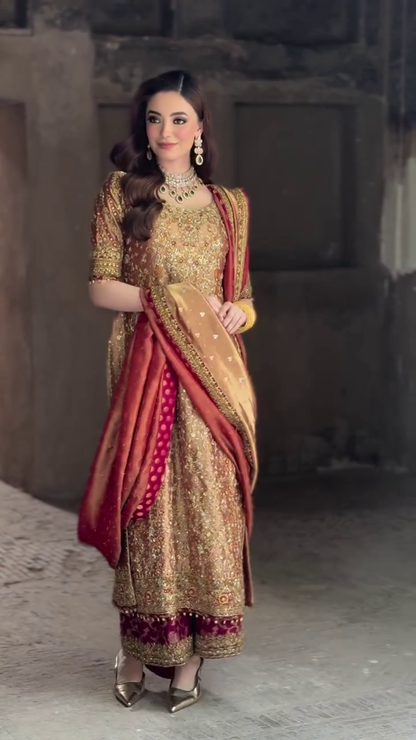 Pure Mysoori Heavy Embroidered Wedding Dress - WW488