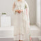 Pure Organza Off White Embroidered Dress - WW286