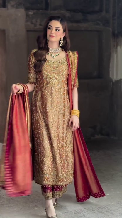 Pure Mysoori Heavy Embroidered Wedding Dress - WW488