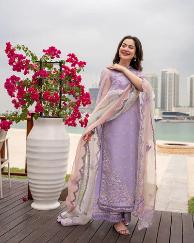Pure Luxury Lilac Lawn Embroidered Eid Outfit - LL442