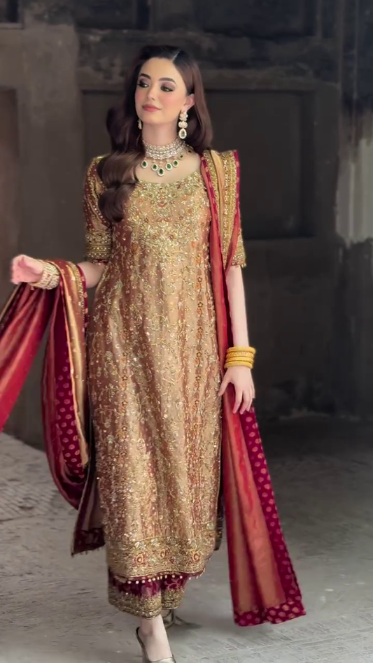 Pure Mysoori Heavy Embroidered Wedding Dress - WW488