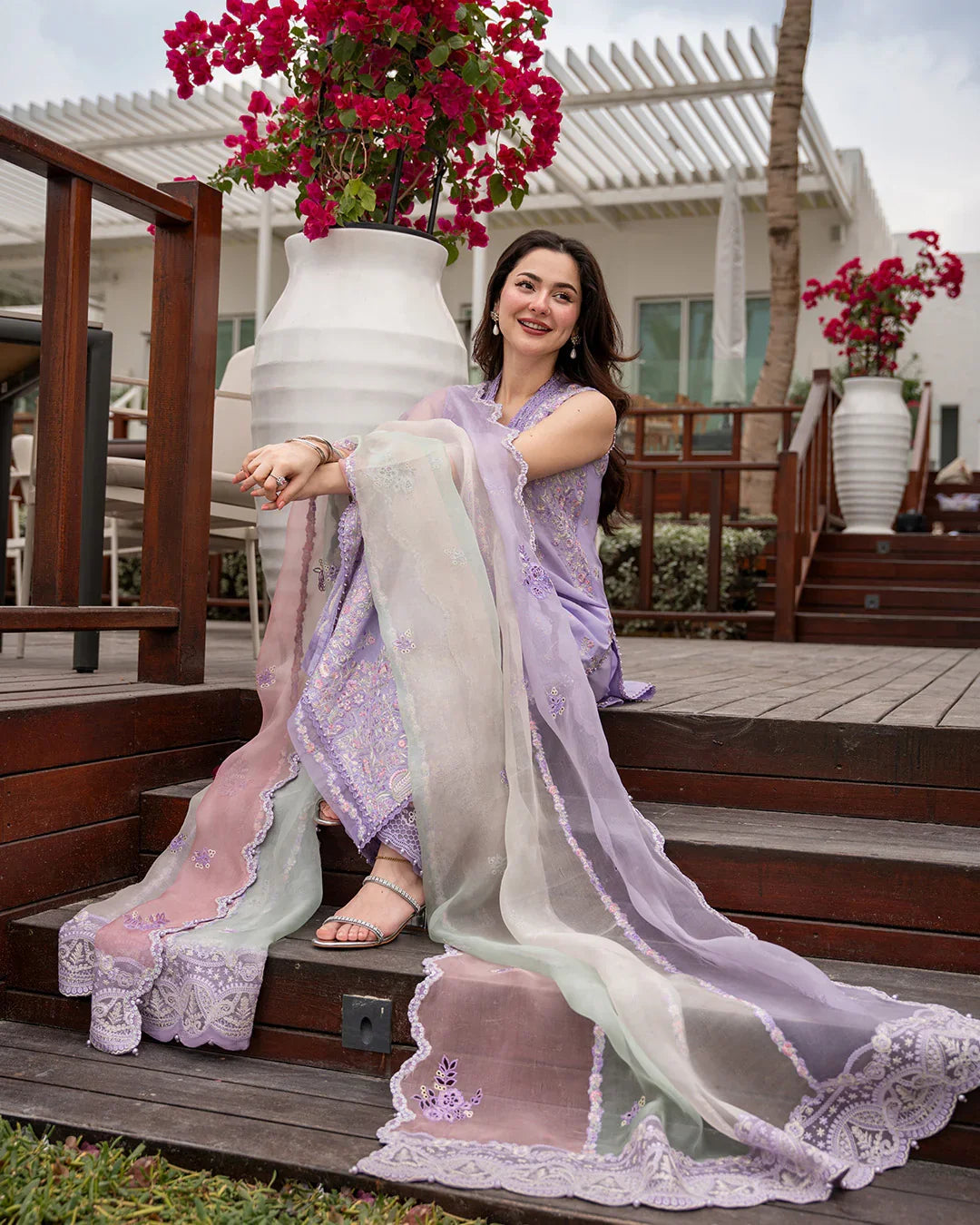 Pure Luxury Lilac Lawn Embroidered Eid Outfit - LL442