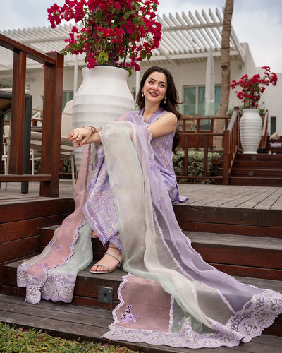 Pure Luxury Lilac Lawn Embroidered Eid Outfit - LL442