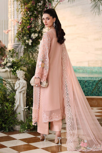 Pure Chiffon Tea Pink Embroidered Wedding Dress - WW503