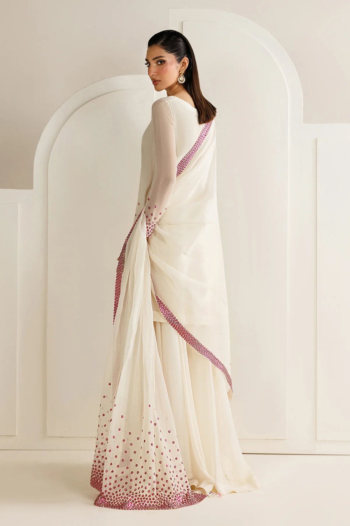Pure Chiffon Embroidered Wedding Dress - WW504