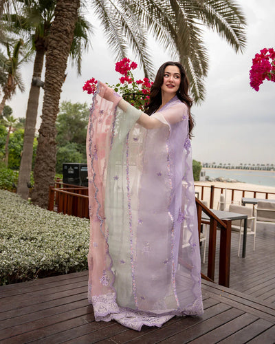 Pure Luxury Lilac Lawn Embroidered Eid Outfit - LL442