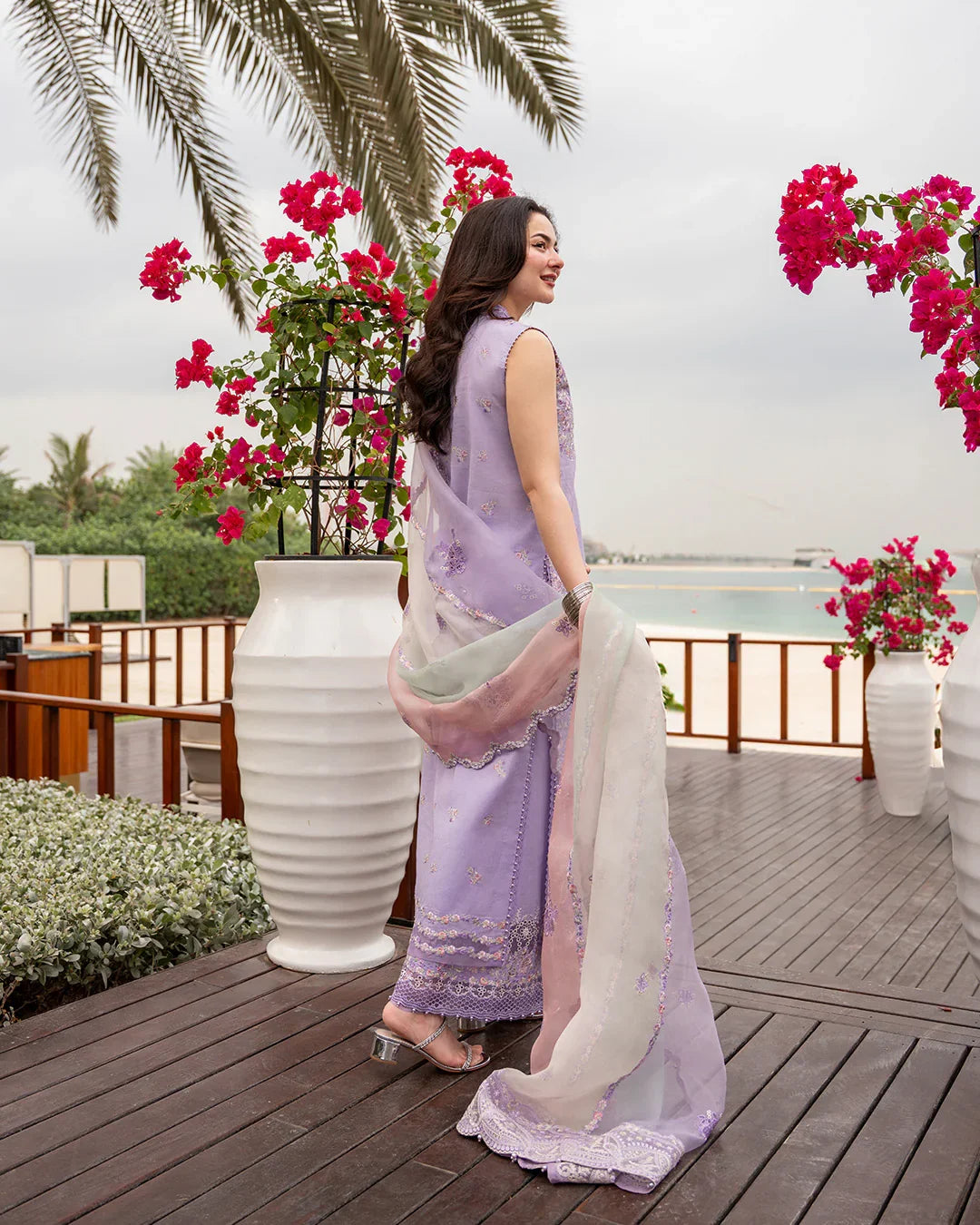 Pure Luxury Lilac Lawn Embroidered Eid Outfit - LL442